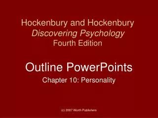 Hockenbury and Hockenbury Discovering Psychology Fourth Edition