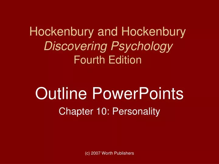 hockenbury and hockenbury discovering psychology fourth edition
