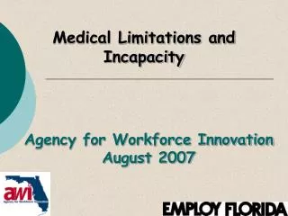 Agency for Workforce Innovation August 2007