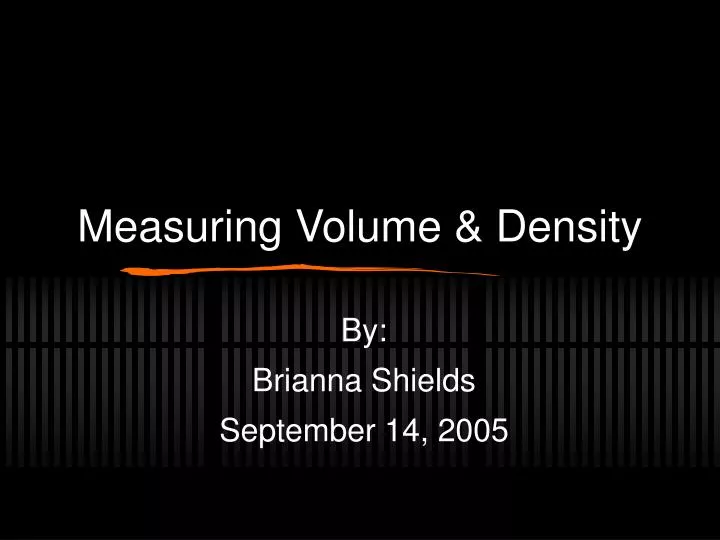 measuring volume density
