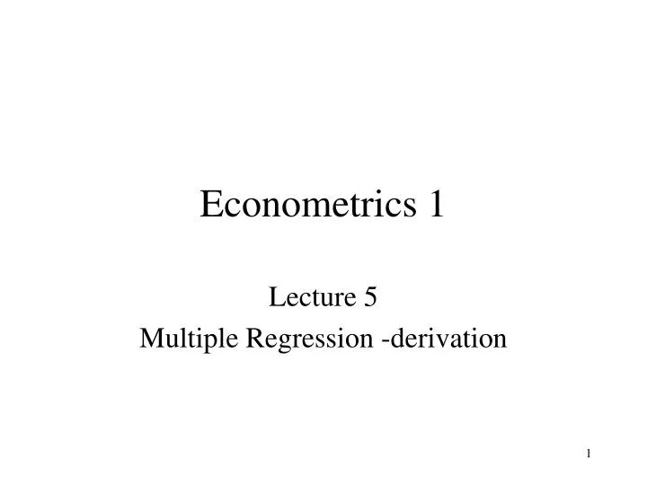 econometrics 1