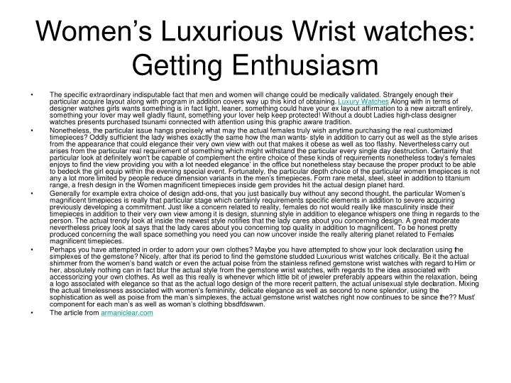 women s luxurious wrist watches getting enthusiasm