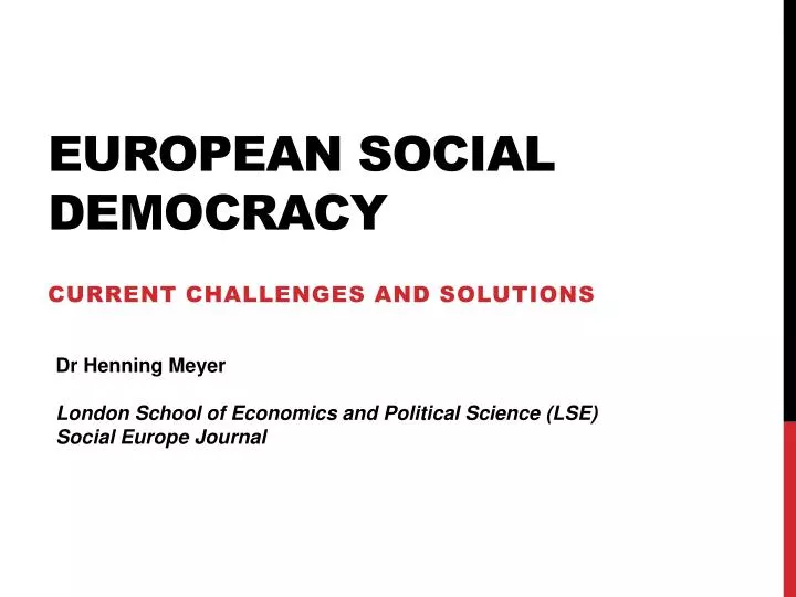 european social democracy