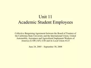 Unit 11 Academic Student Employees