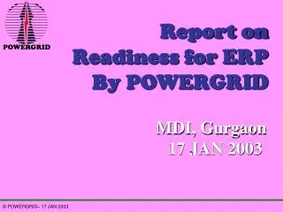 Report on Readiness for ERP By POWERGRID