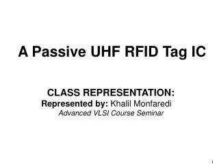 A Passive UHF RFID Tag IC