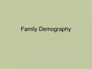 Family Demography