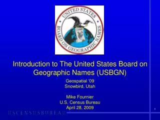 Introduction to The United States Board on Geographic Names (USBGN)