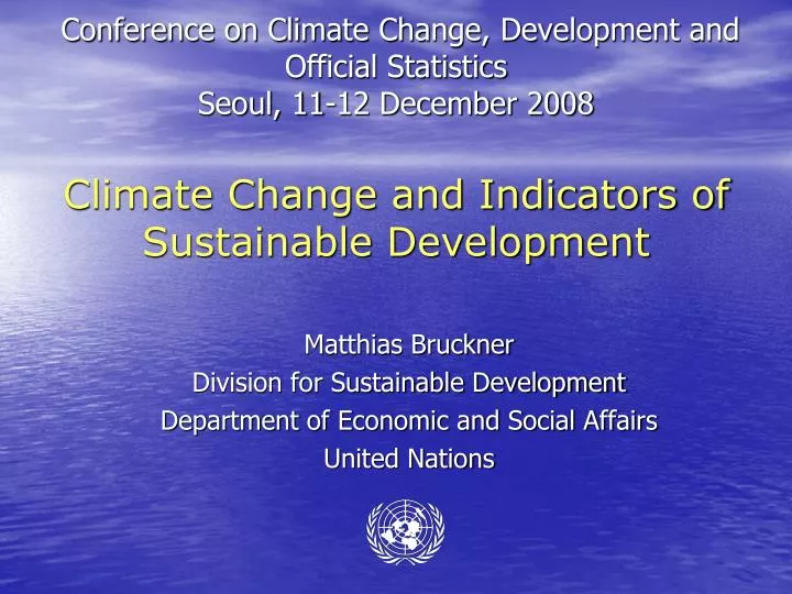 conference on climate change development and official statistics seoul 11 12 december 2008