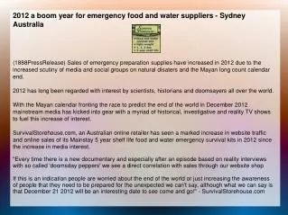 2012 a boom year for emergency food and water suppliers - Sy