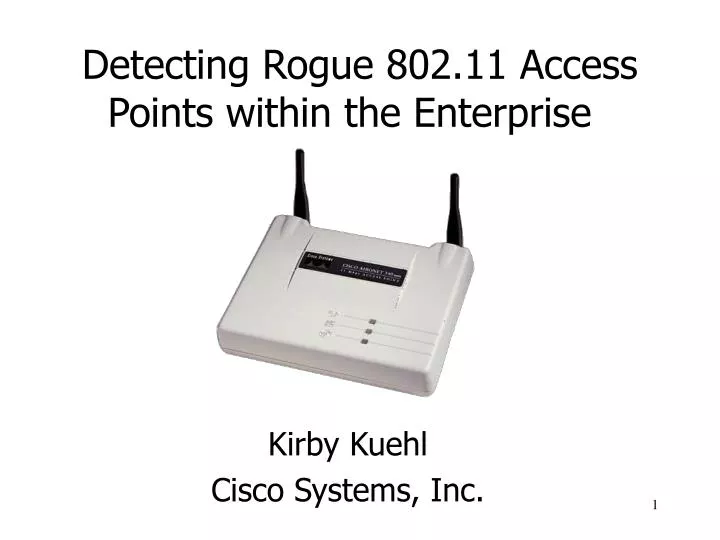detecting rogue 802 11 access points within the enterprise