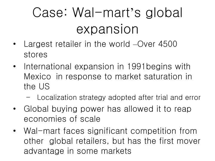case wal mart s global expansion