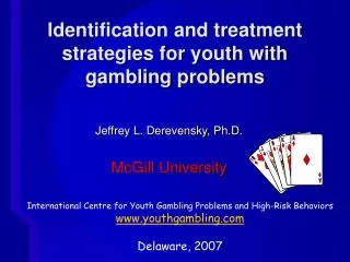 Identification and treatment strategies for youth with gambling problems