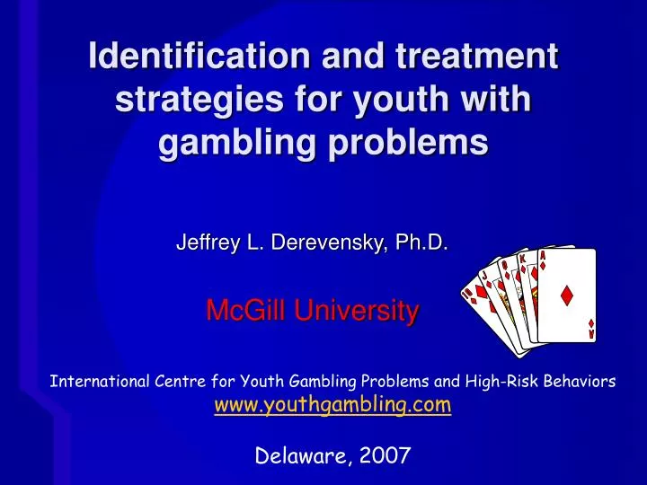 identification and treatment strategies for youth with gambling problems