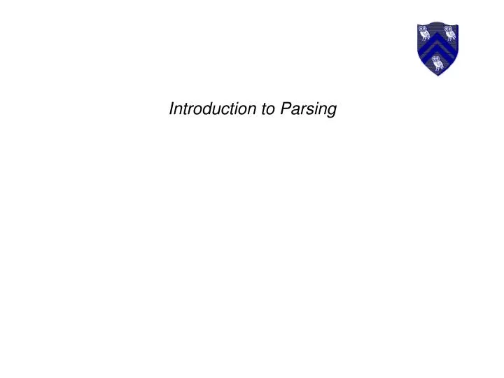 introduction to parsing