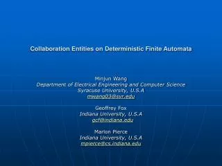 Collaboration Entities on Deterministic Finite Automata