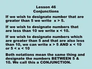 Lesson 46 Conjunctions