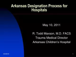 Arkansas Designation Process for Hospitals