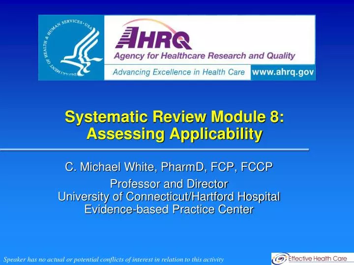 systematic review module 8 assessing applicability