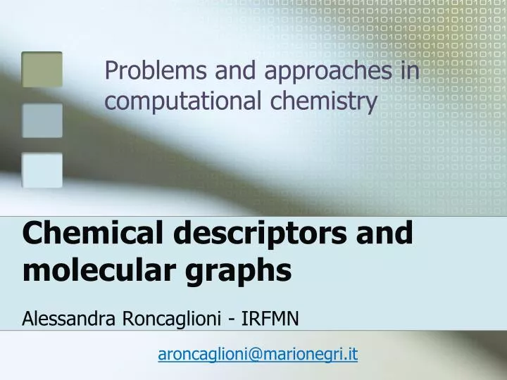 chemical descriptors and molecular graphs