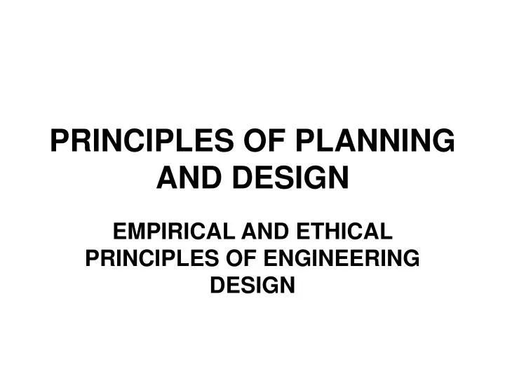principles of planning and design