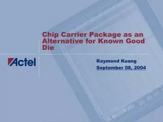 Chip Carrier Package as an Alternative for Known Good Die
