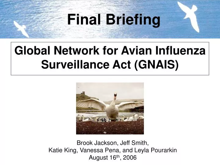 global network for avian influenza surveillance act gnais