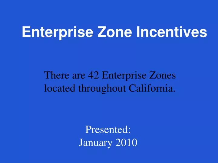 enterprise zone incentives
