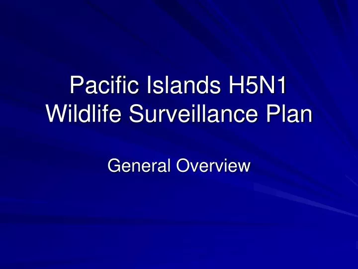 pacific islands h5n1 wildlife surveillance plan