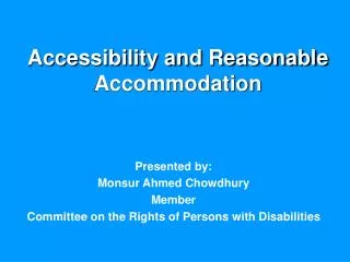 Accessibility and Reasonable Accommodation