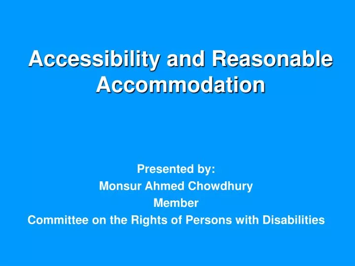 accessibility and reasonable accommodation