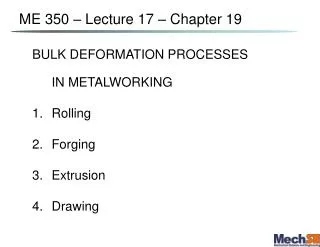 ME 350 – Lecture 17 – Chapter 19