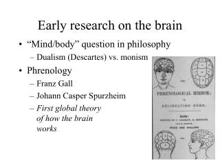 Early research on the brain