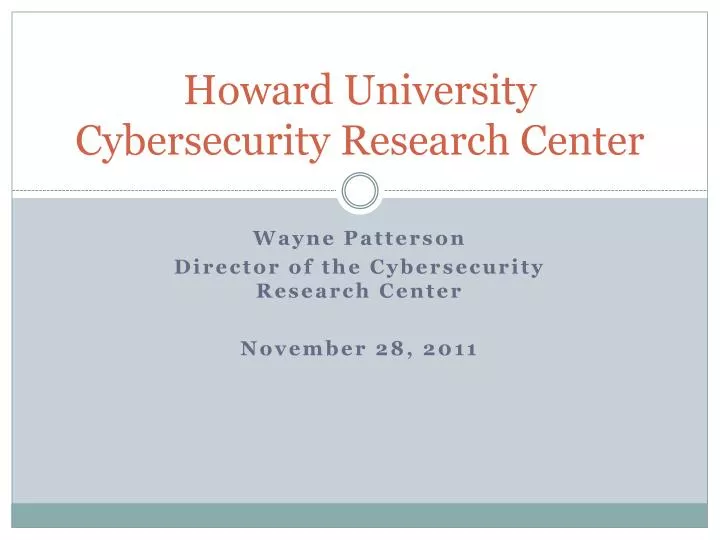 howard university cybersecurity research center