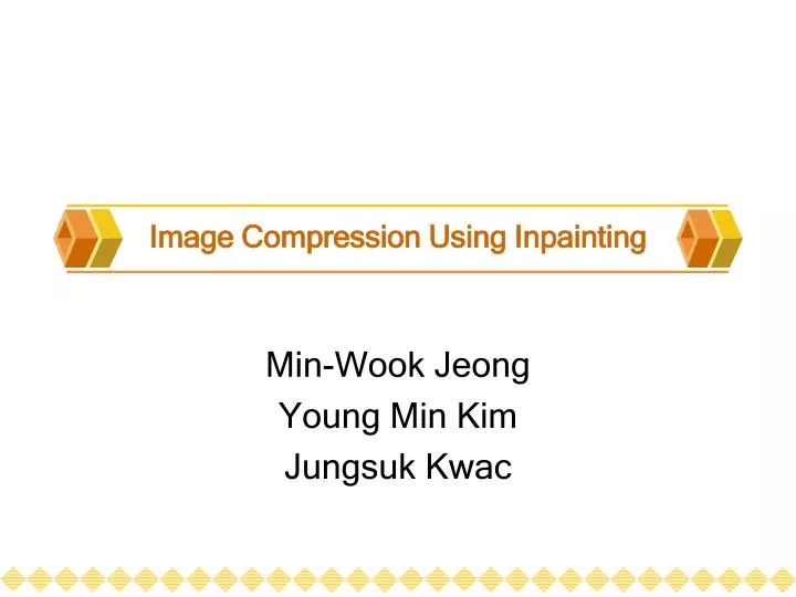 image compression using inpainting