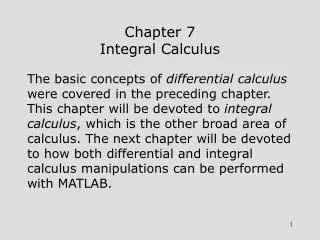 Chapter 7 Integral Calculus
