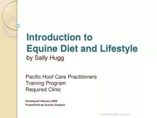 Introduction to Equine Diet and Lifestyle by Sally Hugg