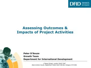 Assessing Outcomes &amp; Impacts of Project Activities