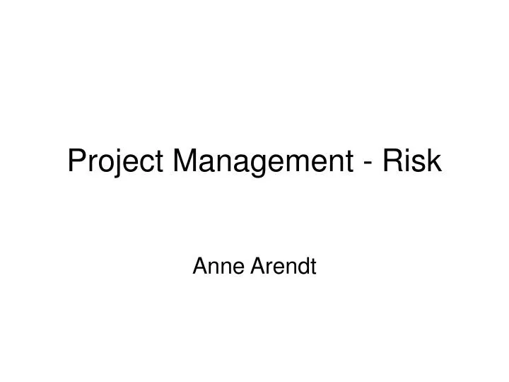 project management risk