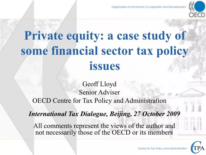 private equity a case study of some financial sector tax policy issues