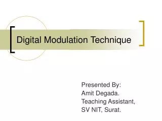 Digital Modulation Technique