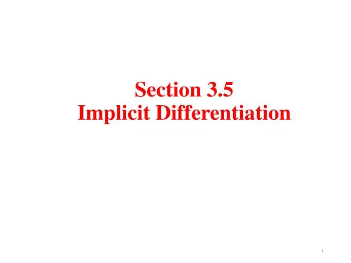 section 3 5 implicit differentiation