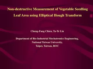 Non-destructive Measurement of Vegetable Seedling Leaf Area using Elliptical Hough Transform