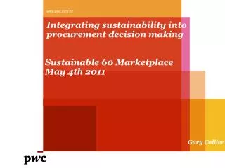 Integrating sustainability into procurement decision making