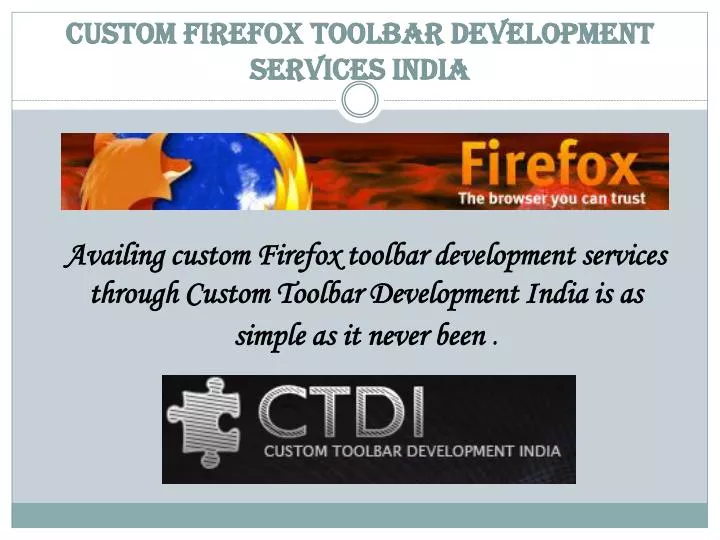 custom firefox toolbar development services india