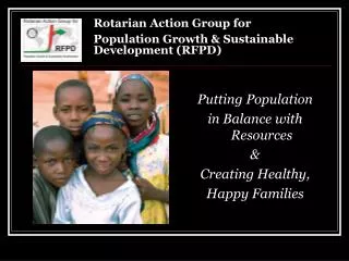 Rotarian Action Group for Population Growth &amp; Sustainable Development (RFPD)