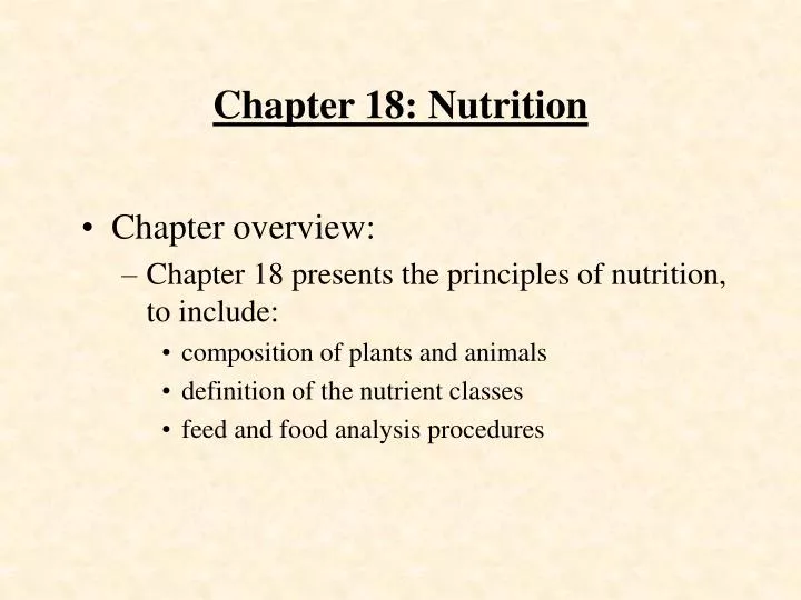 chapter 18 nutrition