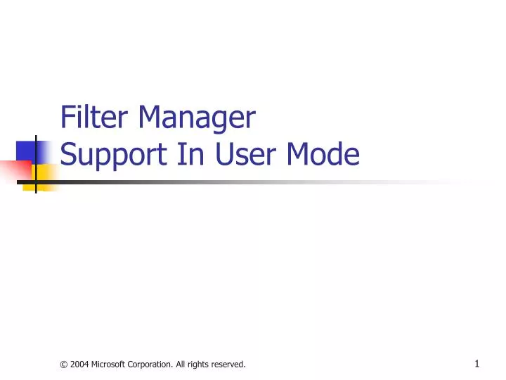 filter manager support in user mode