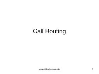 Call Routing