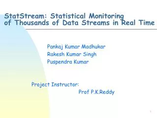 StatStream: Statistical Monitoring of Thousands of Data Streams in Real Time